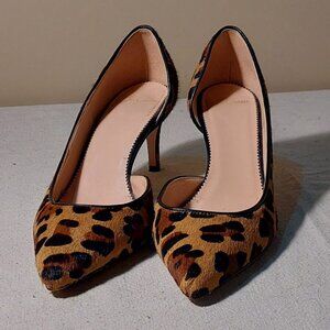 J. Crew Colette d'Orsay pumps in leopard calf hair Size 8 ½